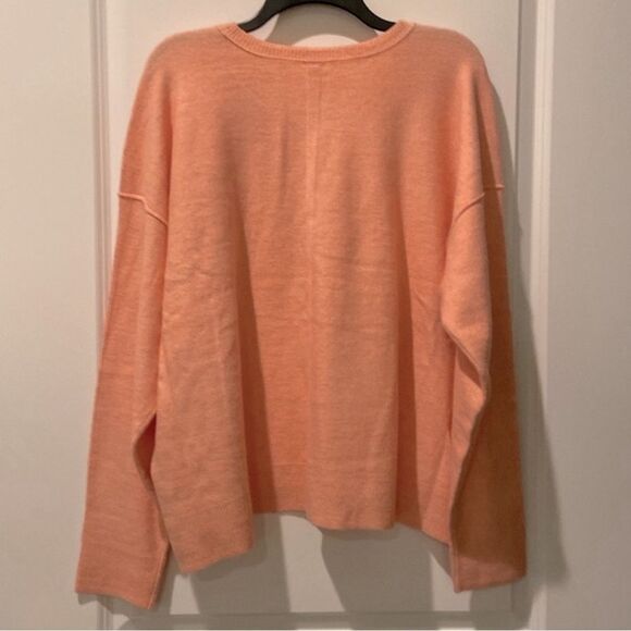 Free People Luna Pullover Sweater in Coral Pink Large - Picture 4 of 7